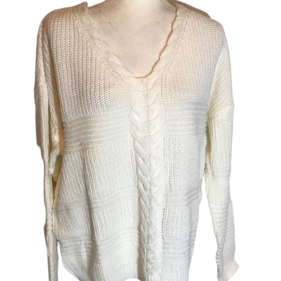 Derek Heart Lace Up Mix Stitch Sweater. New With Tickets. Size 2X - Picture 3 of 6